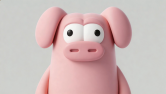 AI video editing with a pink pig character